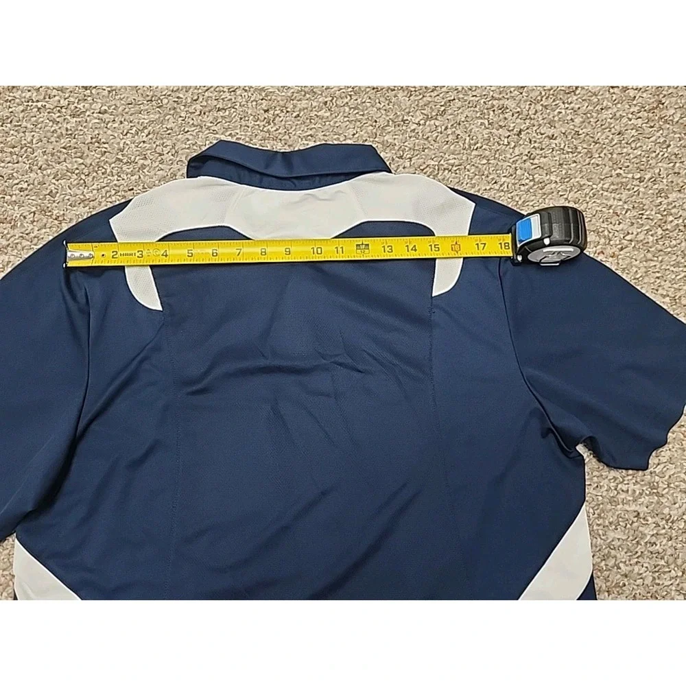 Adidas‎ Climalite Mens Large Navy Blue White Polo Shirt American Flag M Logo